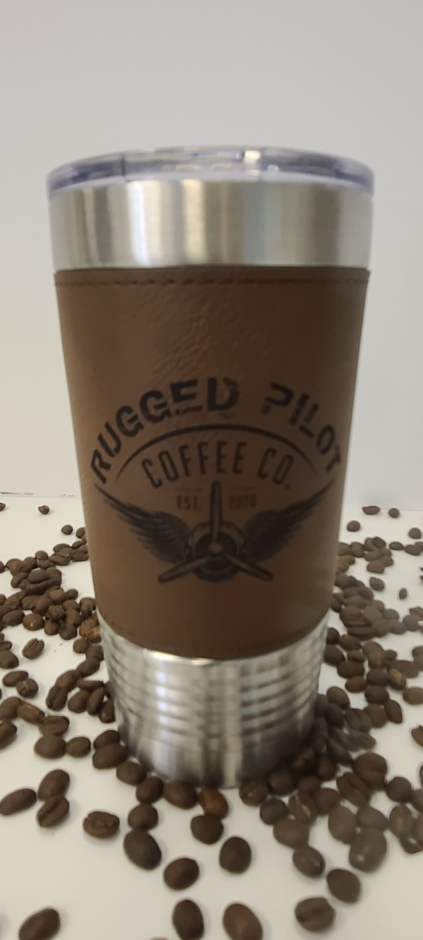 16 oz Leather & Stainless Tumbler