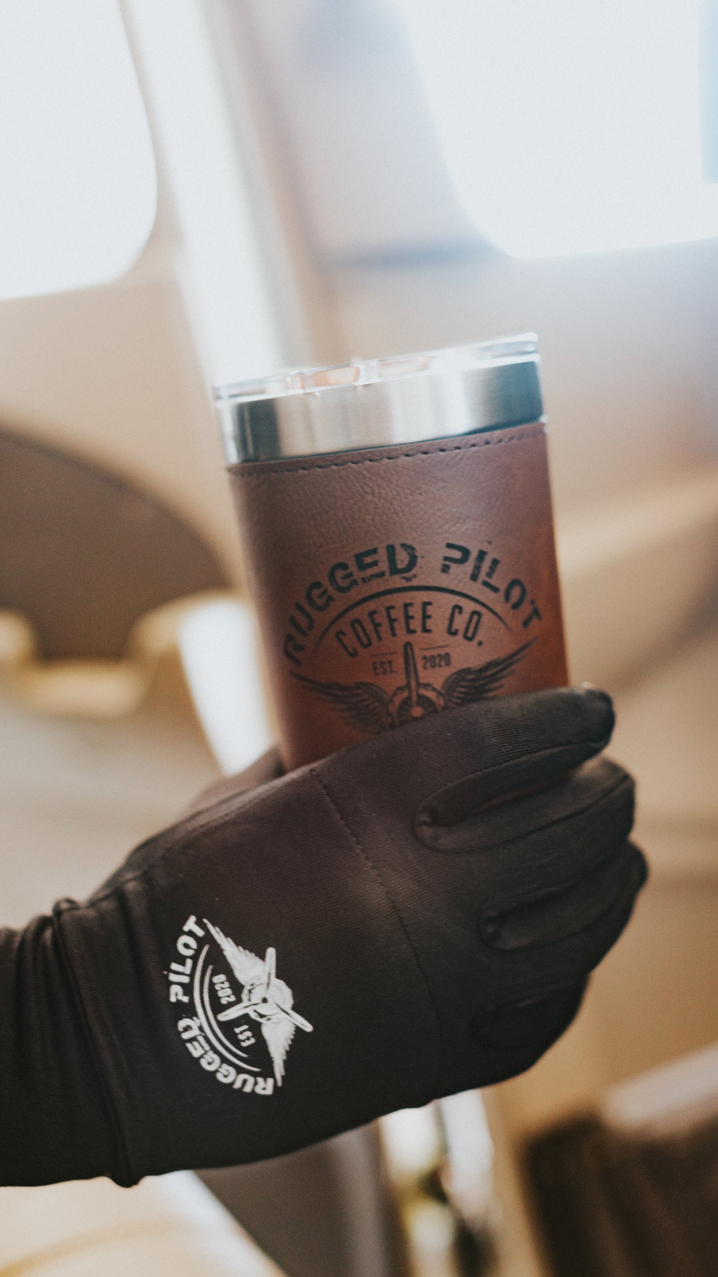 16 oz Leather & Stainless Tumbler