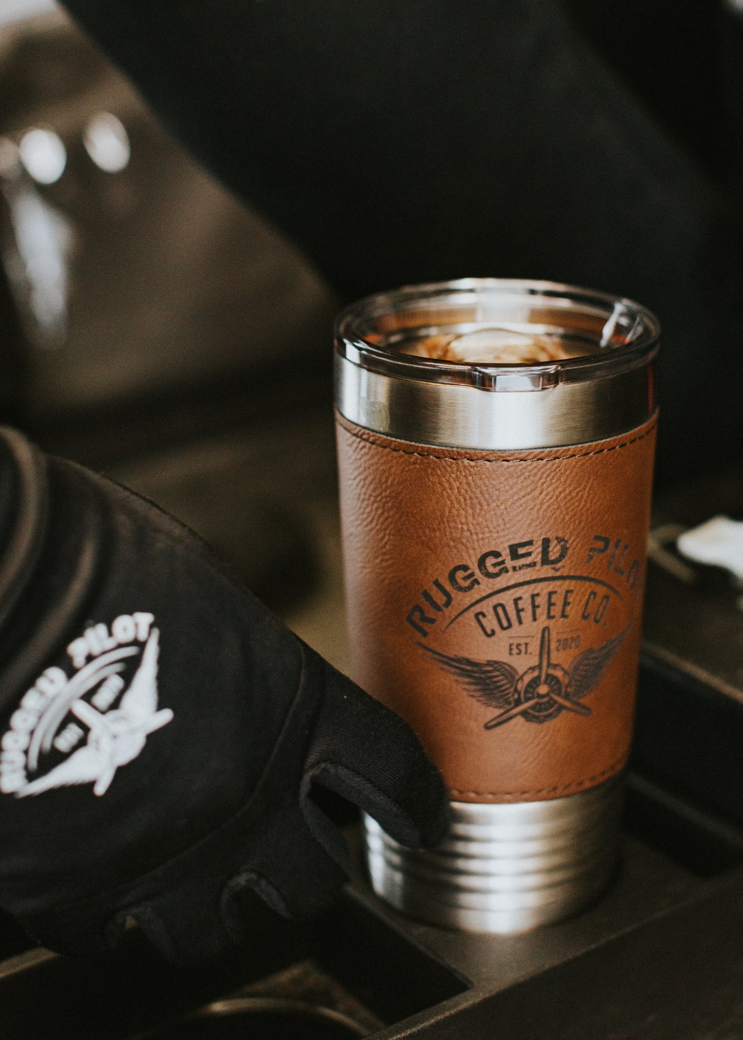 16 oz Leather & Stainless Tumbler